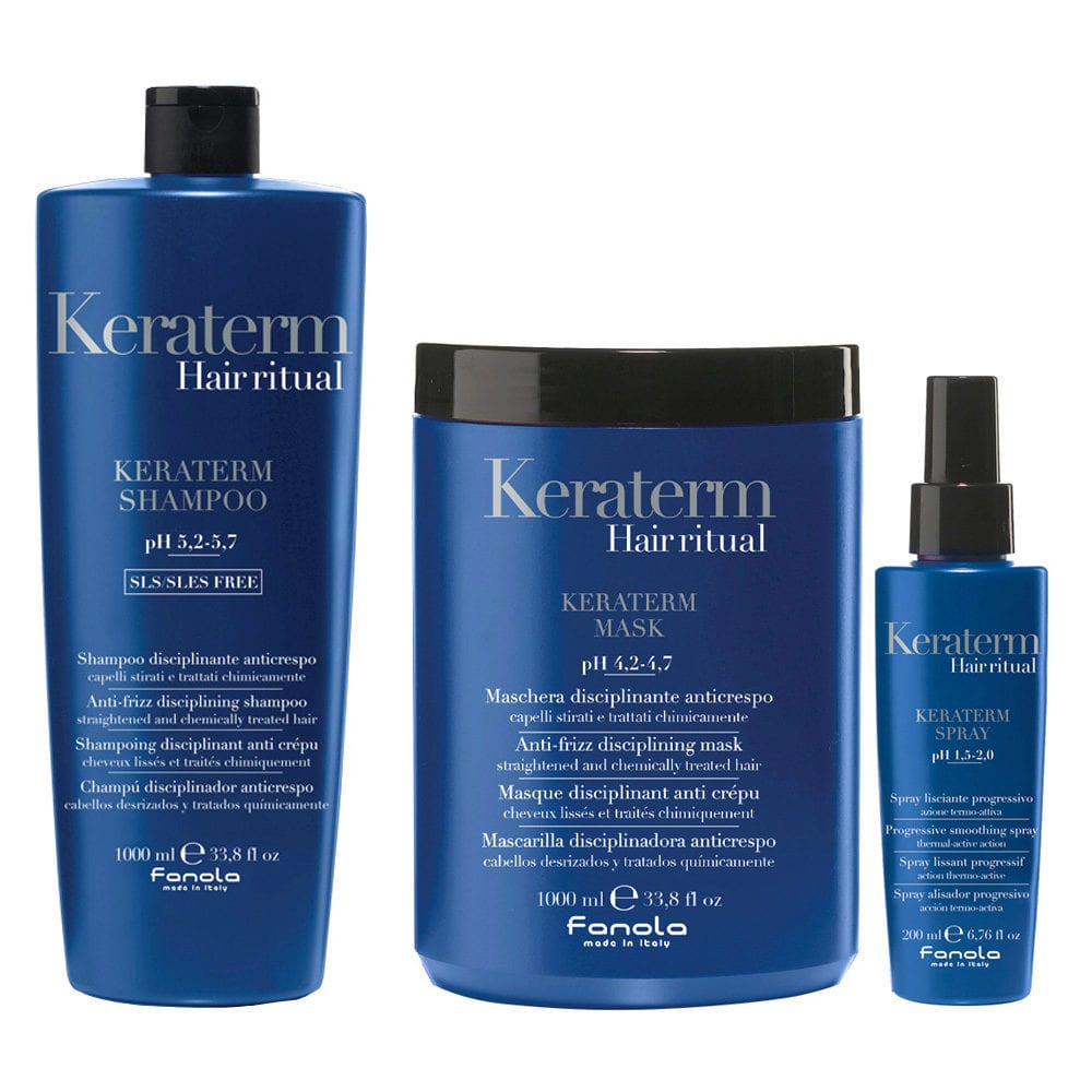 Kit Shampoo + Maschera Keraterm 1000 Ml Fanola +Keraterm Spray 200ml