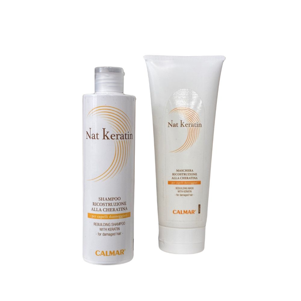 Kit Nat Keratin Sh.Ricostruzione Alla Keratina + Nat Cheratin Masc. da 250 Ml - 1000 Ml